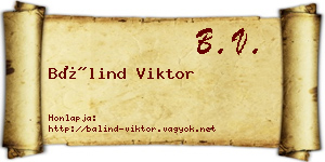 Bálind Viktor névjegykártya