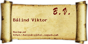 Bálind Viktor névjegykártya